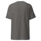 Charcoal | Back view of the men's Hineni Hebrew faith T-shirt, inspired by Isaiah 6:8.