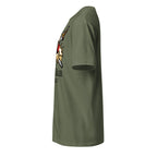 Military Green | Left side profile of the Man of Valor men's faith T-shirt highlighting the left sleeve.