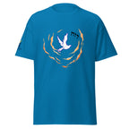 Sapphire | Right close up the sleeve and and Messianic Merch sleeve logo.