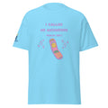 Sky | Front view of the women's Psalm 120:1 faith T-shirt featuring “I Called, He Answered,” a colorful Y2K flip phone graphic, and Messianic Merch sleeve logo.