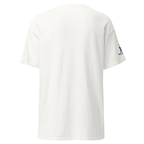 White | Back of Baruch Haba Messianic Rosh Hashanah Crown T-Shirt displaying blank back