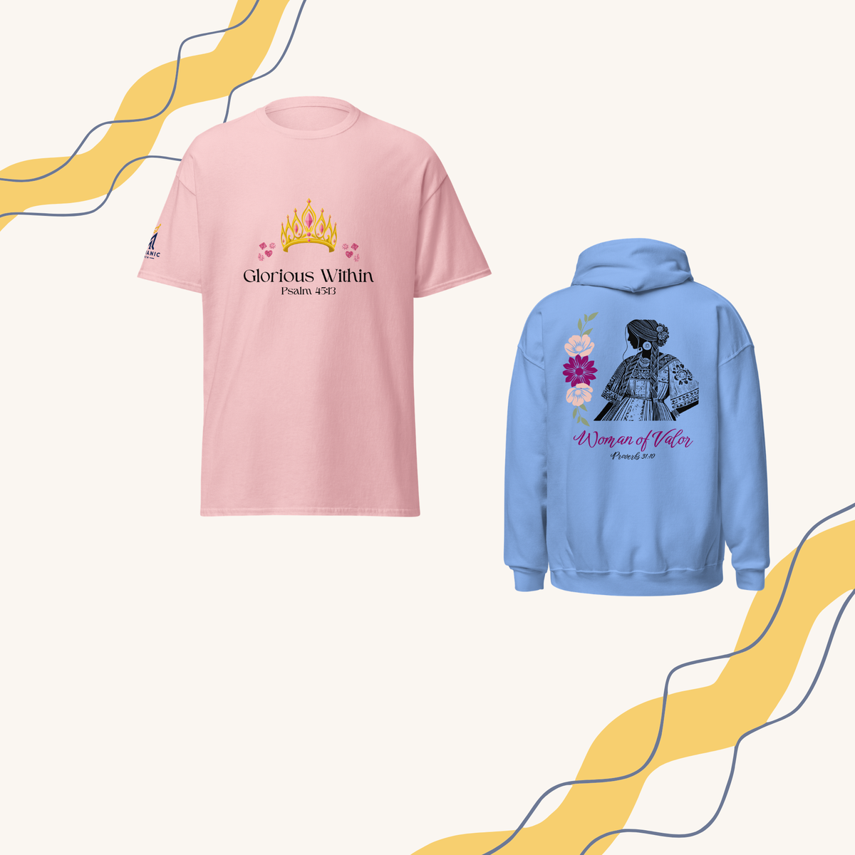 Women's Messianic apparel featuring faith inspired T shirts and hoodies