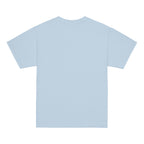Light Blue | Back of Shalom youth faith T-shirt featuring a solid background.