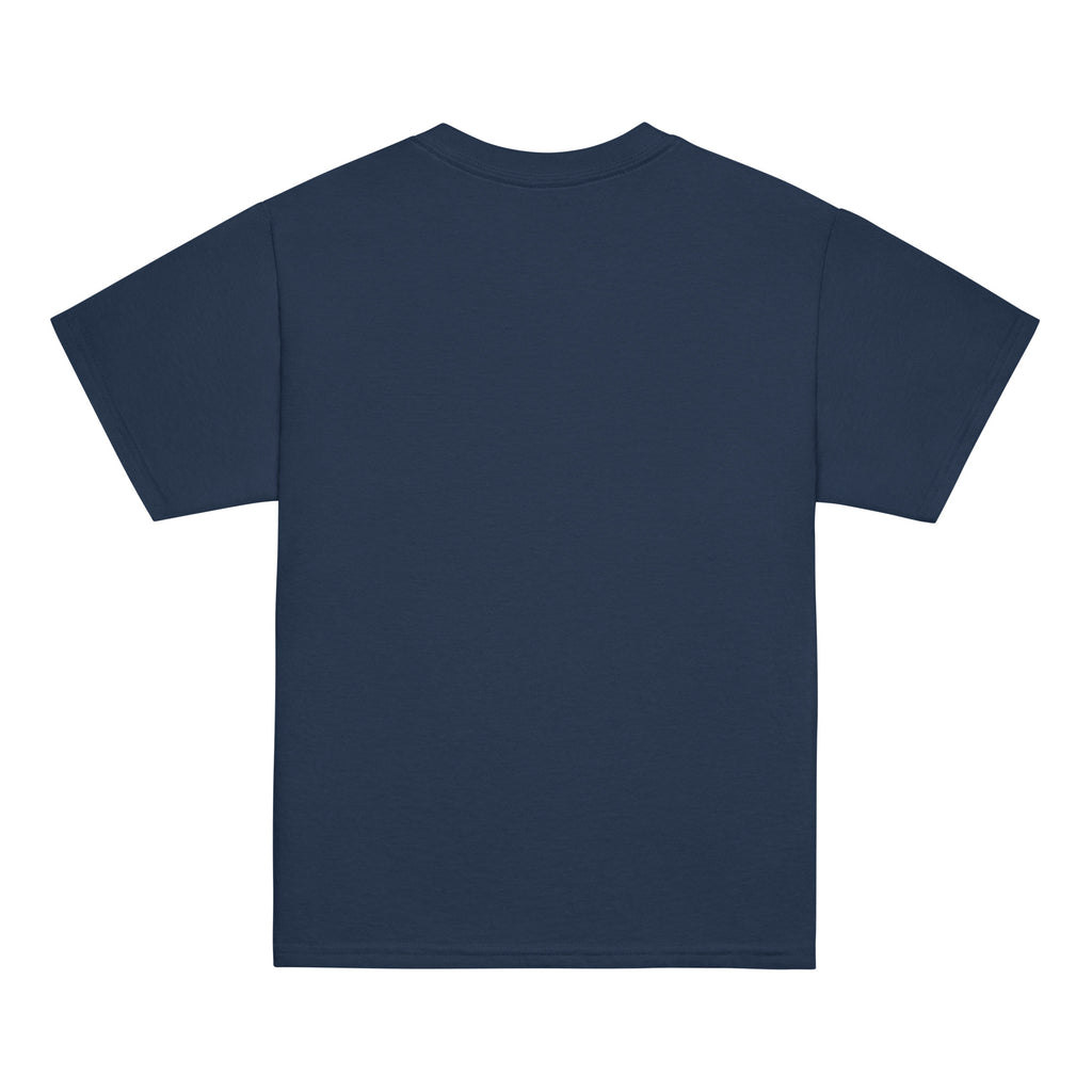 Navy | Back of Kids’ Happy Camper Sukkot shirt with blank back 