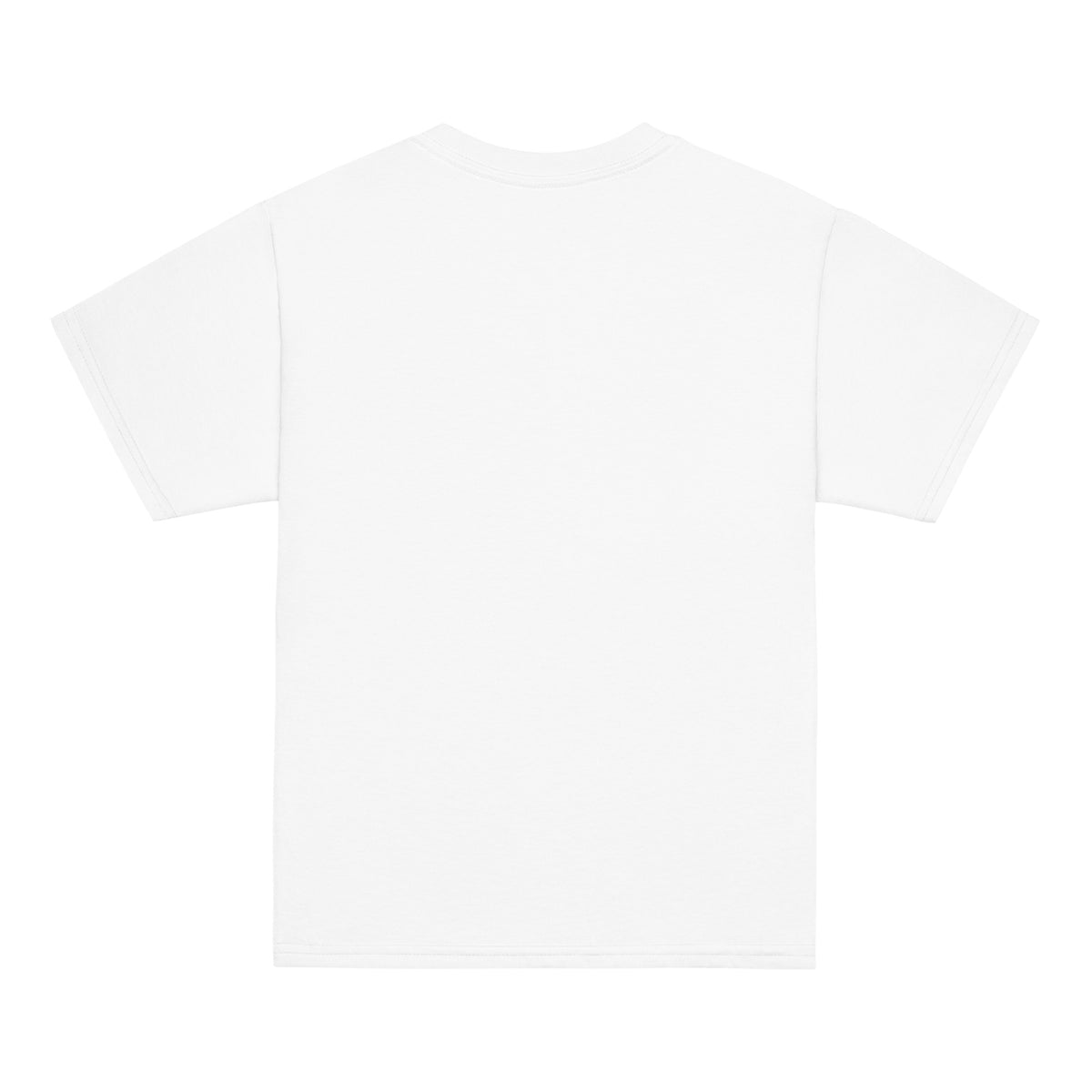 White | Back of Promises youth faith T-shirt featuring a solid background.