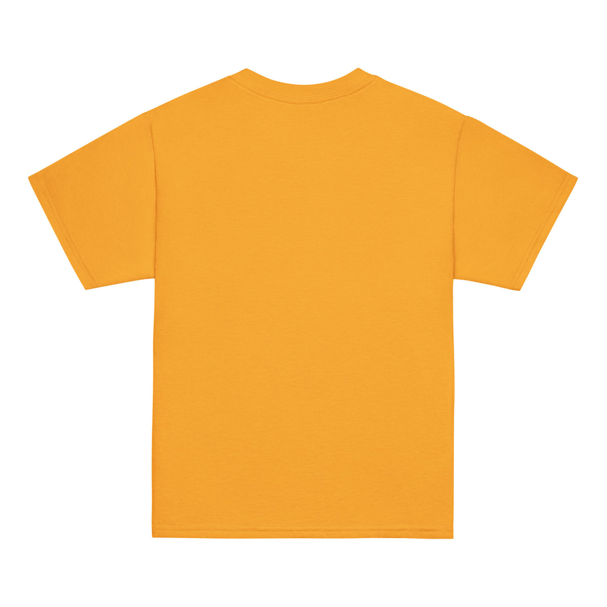Gold | Back of Kids Emunah faith T-shirt with a mustard jar, featuring a solid background.